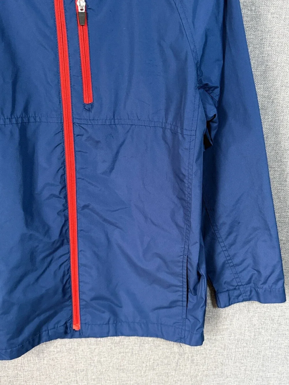 Old Navy Kids Size XL 14-16 Hooded Full Zip Rain Jacket Windbreaker Blue Red